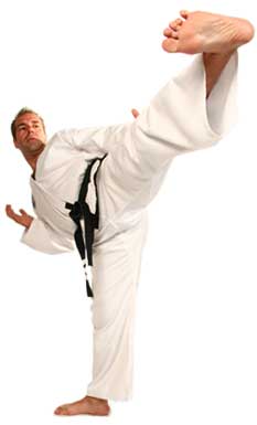 man performing a Martial Arts kick